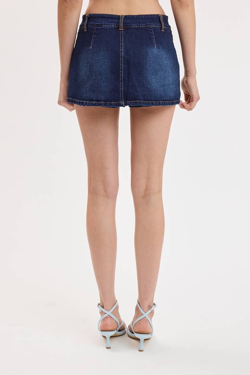 Dark Denim Mini Skort