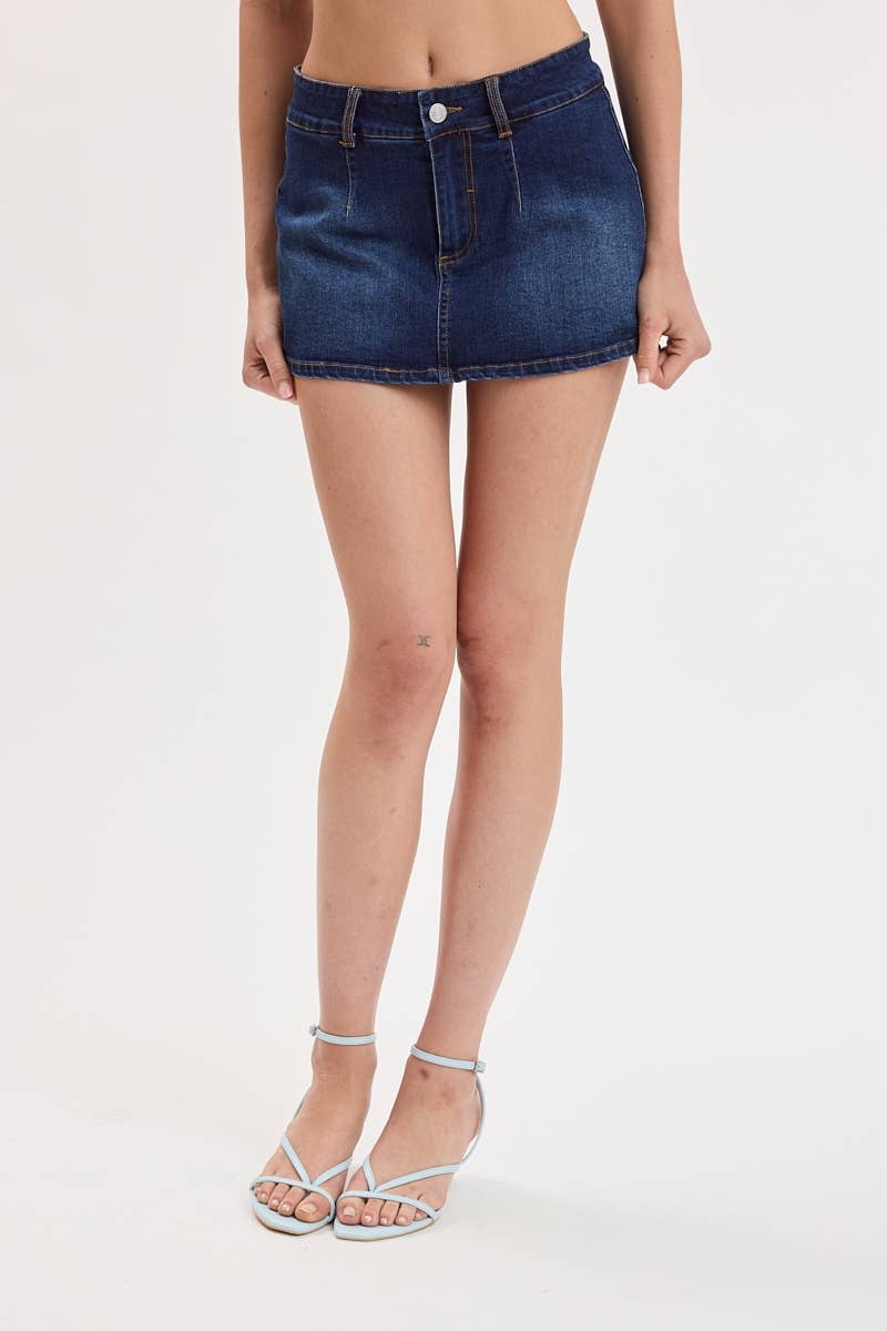 Dark Denim Mini Skort