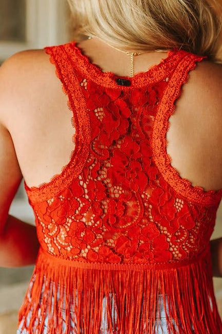 The Red Hot Fringe Top